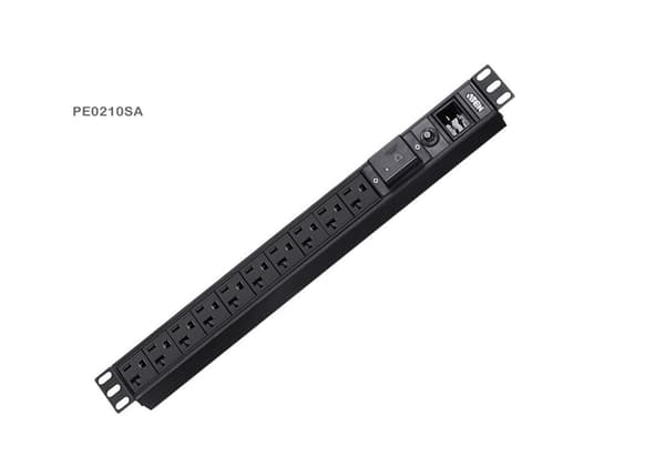ATEN Basic PDU Series PE0210SG - Strømfordelingsenhed (rack - monteres) - AC 100-240 V - 3840 VA - Indgang, input IEC 60320 C20 - Udgangsporte: 10 (10