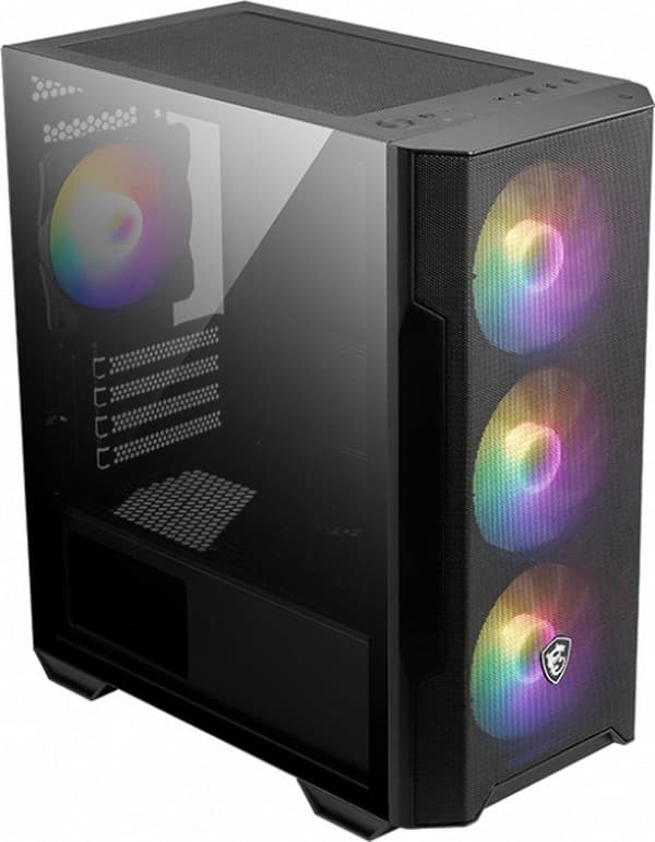 MSI MAG FORGE M100R datorfodral Midi Tower Svart, Transparent