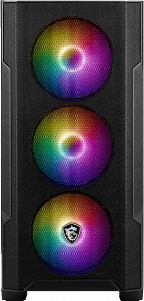 MSI MAG FORGE M100R datorfodral Midi Tower Svart, Transparent
