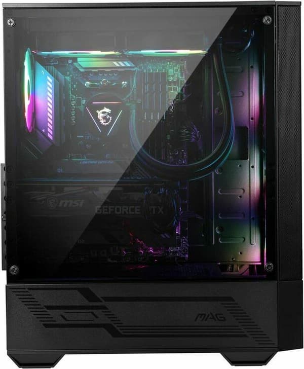 MSI MAG FORGE 112R - Mellantorn - ATX - sidopanel med fönster (härdat glas) - ingen strömförsörjning (ATX) - USB/Audio
