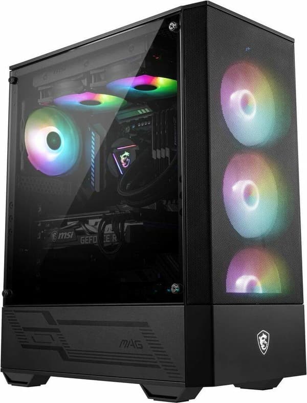 MSI MAG FORGE 112R - Mellantorn - ATX - sidopanel med fönster (härdat glas) - ingen strömförsörjning (ATX) - USB/Audio