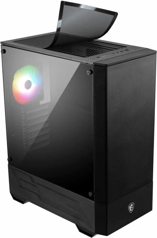MSI MAG FORGE 112R - Mellantorn - ATX - sidopanel med fönster (härdat glas) - ingen strömförsörjning (ATX) - USB/Audio