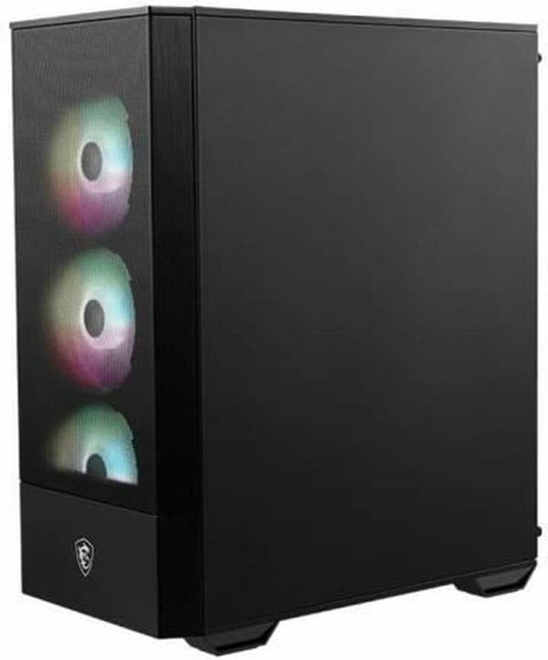 MSI MAG FORGE 112R - Mellemtårn - ATX - sidepanel med vindue (hærdet glas) - ingen strømforsyning (ATX) - USB/lyd Sort, Transparent