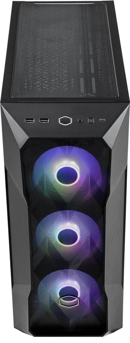 Cooler Master MasterBox TD500 Mesh V2 - Keskitorni - SSI CEB - sivupaneeli ikkunalla (karkaistu lasi) - Ei virtalähdettä (ATX) - musta - USB/Audio (TD