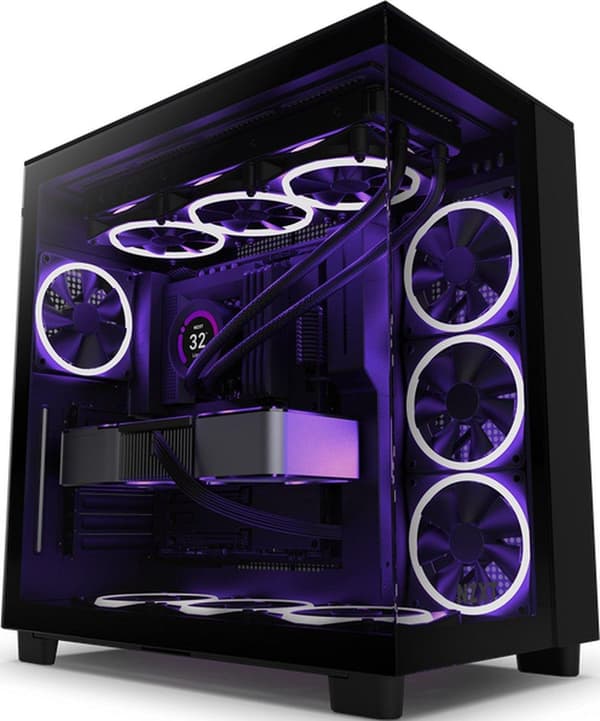 NZXT H9 All Black - Midi Tower - PC - Sort - ATX - micro ATX - Mini-ITX - Stål - Hærdet glas - 16,5 cm (CM-H91FB-01)