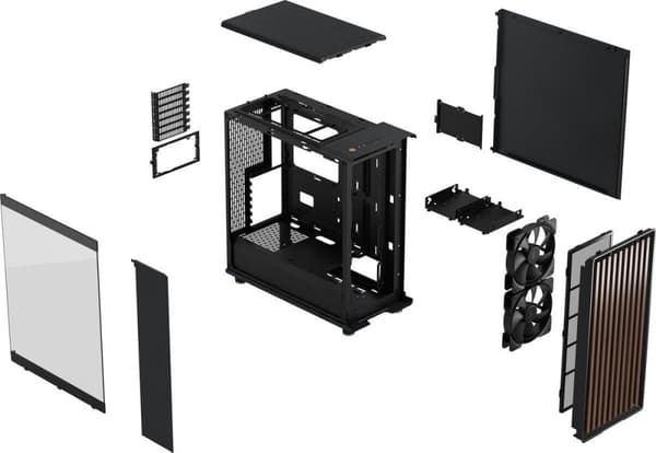 Fractal Design North - Midtower - ATX - sidepanel med vindue (tonet glas) - ingen strømforsyning (ATX) - Charcoal Black - USB/Audio (FD-C-NOR1C-02)