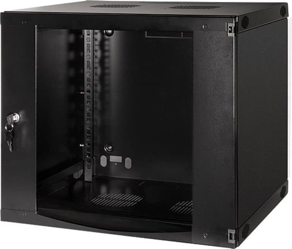 LogiLink 48,30 cm (19") vægfordeler, ét stykke, 9 U, mørkegrå (RAL7021), 1,2 mm stål, usamlet, pulverlakeret - 1 stk (W09F64B)