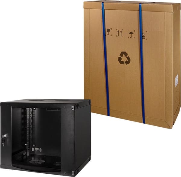 LogiLink 48,30 cm (19") vægfordeler, ét stykke, 9 U, mørkegrå (RAL7021), 1,2 mm stål, usamlet, pulverlakeret - 1 stk (W09F64B)