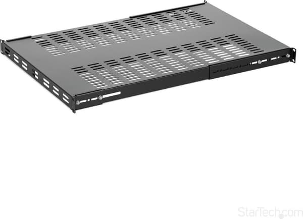 StarTech.com Server Rack Hylde - 1U - Justerbar monteringsdybde - Kraftig - Rack - Hylde - Sort - 1U - 48,3 cm (19") - til P/N: RK1233BKM, RK2433BKM,