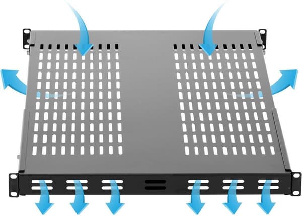 StarTech.com Server Rack Hylde - 1U - Justerbar monteringsdybde - Kraftig - Rack - Hylde - Sort - 1U - 48,3 cm (19") - til P/N: RK1233BKM, RK2433BKM,