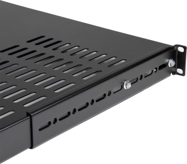 StarTech.com Server Rack Hylde - 1U - Justerbar monteringsdybde - Kraftig - Rack - Hylde - Sort - 1U - 48,3 cm (19") - til P/N: RK1233BKM, RK2433BKM,