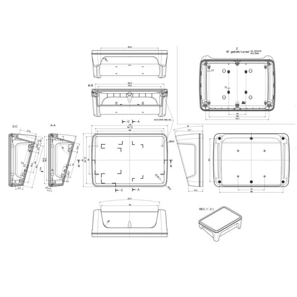 Bopla BoPad BOP 7.0 P-9005-SET Panelhölje (L x B x H) 215 x 150 x 75.70 mm ABS Svart (RAL 9005) 1 st