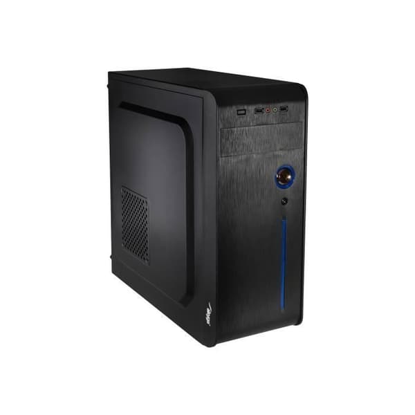 Akyga AK939BL ATX midi tower - Svart med blåa insatser - 2 x USB 2.0 - 7 interna fack Svart