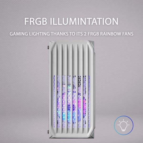 Mars Gaming MC-S2 RGB Mini Tower Micro ATX PC-fodral med glaspanel - vit - TU