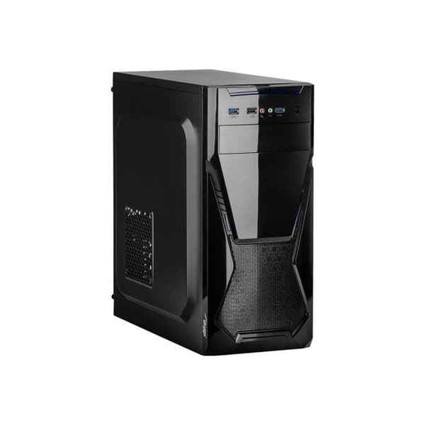 Akyga AK13BK PC-fodral - ATX midi tower - Svart - 7 interna fack - 120 mm bakre kylning Svart