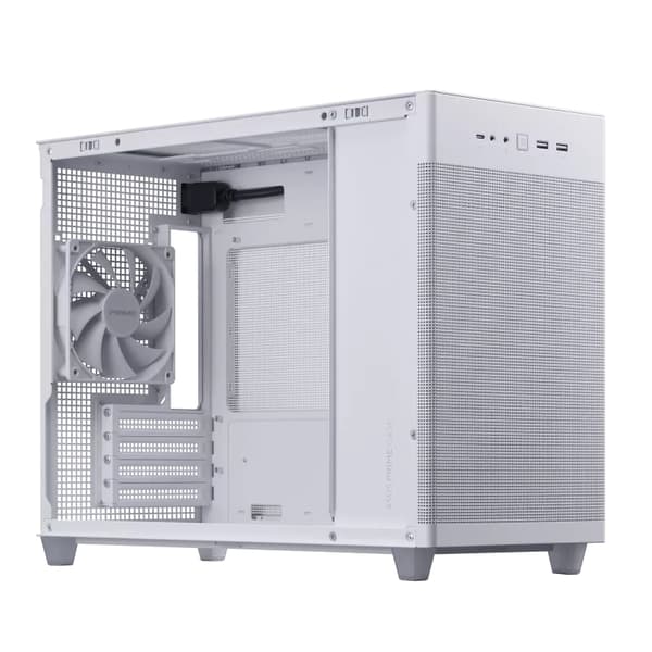 ASUS AP201 PRIME CASE TG WHITE - Mini Tower - PC - Vit - micro ATX - Mini-ITX - 17 cm - 33,8 cm (90DC00G3-B39010)