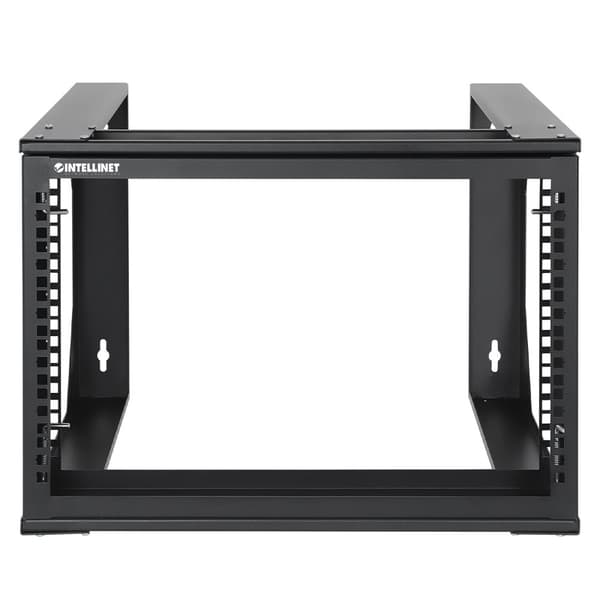 Intellinet - åbent rammeskab - 2 stolper - velegnet til vægmontering - sort, RAL 9004 - 6U - 48,3 cm (19")