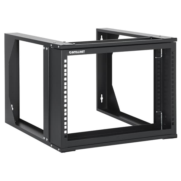 Intellinet - åbent rammeskab - 2 stolper - velegnet til vægmontering - sort, RAL 9004 - 6U - 48,3 cm (19")