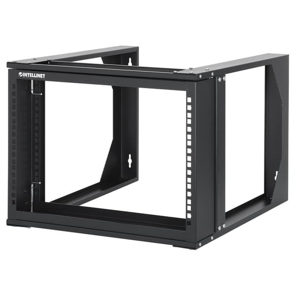 Intellinet - åbent rammeskab - 2 stolper - velegnet til vægmontering - sort, RAL 9004 - 6U - 48,3 cm (19")