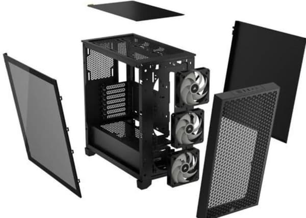 Corsair 3000D RGB Airflow Black TG - Midtower-modell - ATX - ingen strömförsörjning - svart