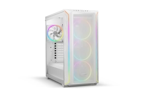 ole hiljaa! SHADOW BASE 800 FX - Midi-torni - E-ATX - sivupaneeli ikkunalla (karkaistu lasi) - ei virtalähdettä (ATX / PS/2) - valkoinen - USB/Audio ( Valkoinen