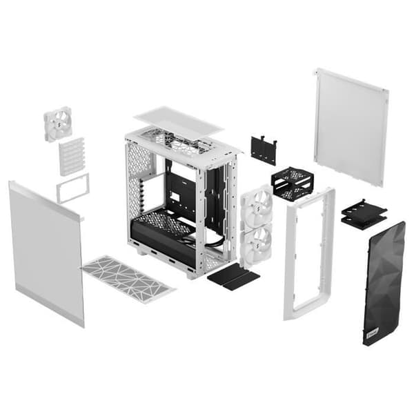 PC-fodral FRACTAL DESIGN Meshify 2 Compact Lite White TG Clear ATX