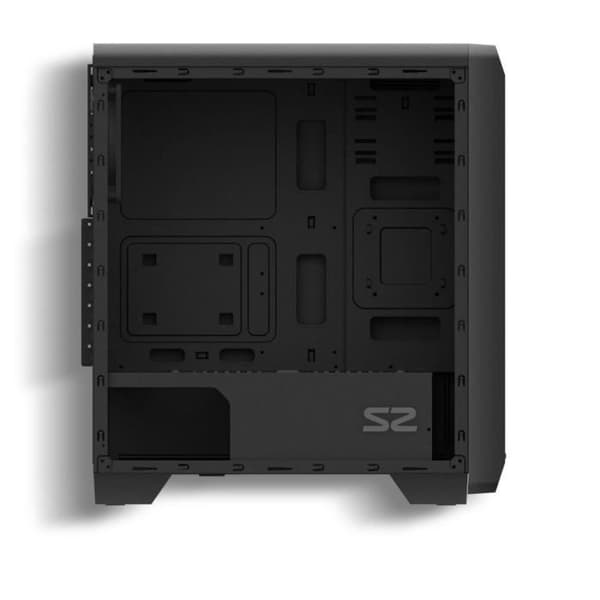 ZALMAN S2 PC CASE - Medium Tower - Svart - Transparent akryl sidodörr - ATX-format (S2BK)