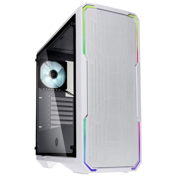 BitFenix Enso Mesh (Vit) - Mid-tower-fodral - RGB-bakgrundsbelysningshanteringssystem - sidofönster i härdat glas ( Svart, Vit
