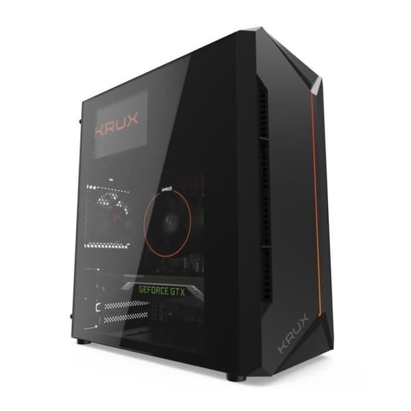 KRUX Astro Cube Black PC-fodral - Kubformat - Sidofönster - Micro ATX, Mini-ITX Svart