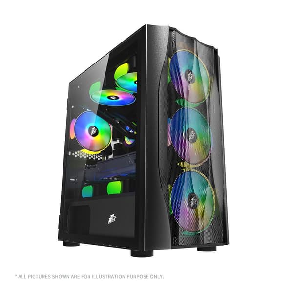 Carcasa 1STPLAYER Gaming X3-M-4F1-BK Svart