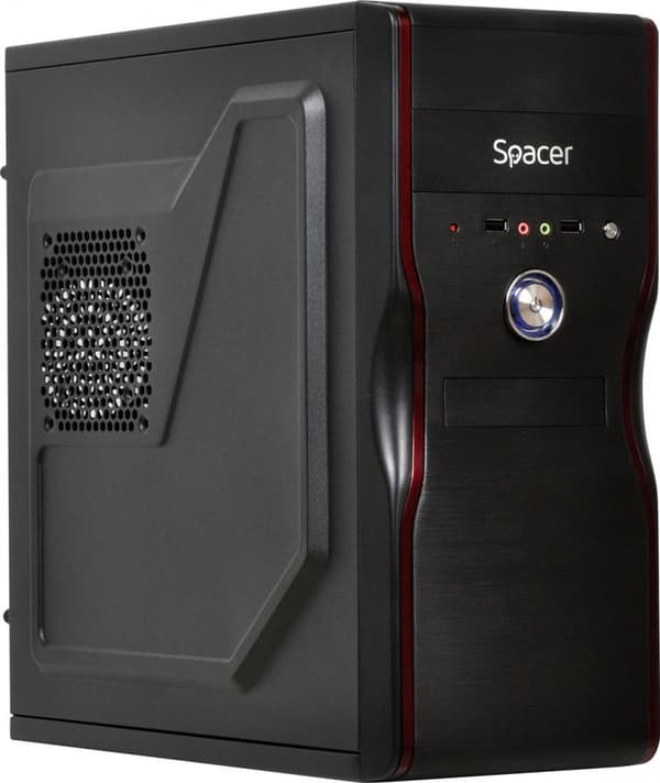 CARCASA SPACER, Middle Tower, ATX, "MERCURY", 450 (230W for 450 Desktop PC), USB 2.0 x 2, Jack 3.5mm x 2, "SPC-MERCURY" (timbru verde 0.8 lei)