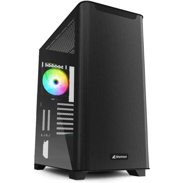 SHARKOON M30 RGB ATX Mid-Tower Fodral - Mattsvart - Luft- eller vattenkylning - RGB Controller Svart