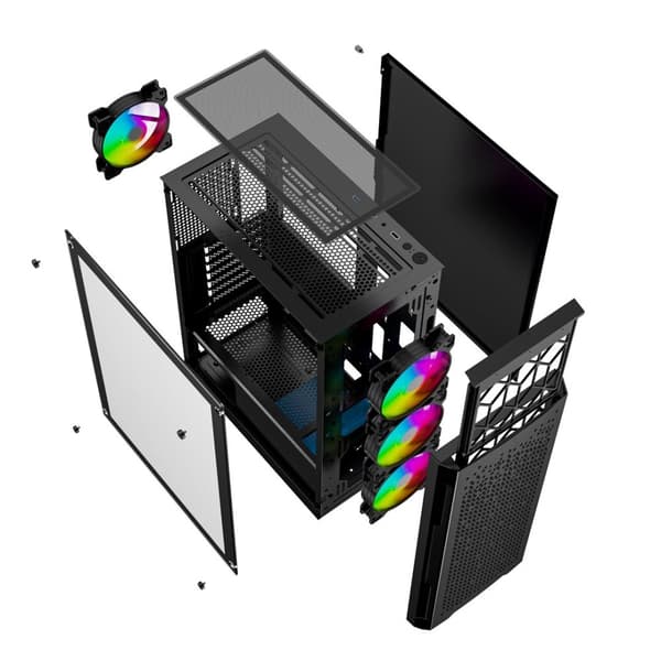 Gembird CCC-FC-400X Gaming ARGB computertaske Fornax 400X, sort