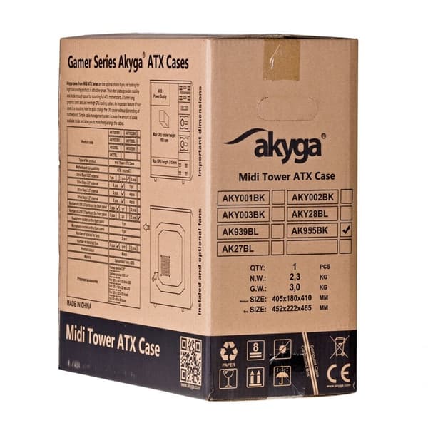 Akyga ' ak995bk PC"ATX Nero Midi Tower Sort