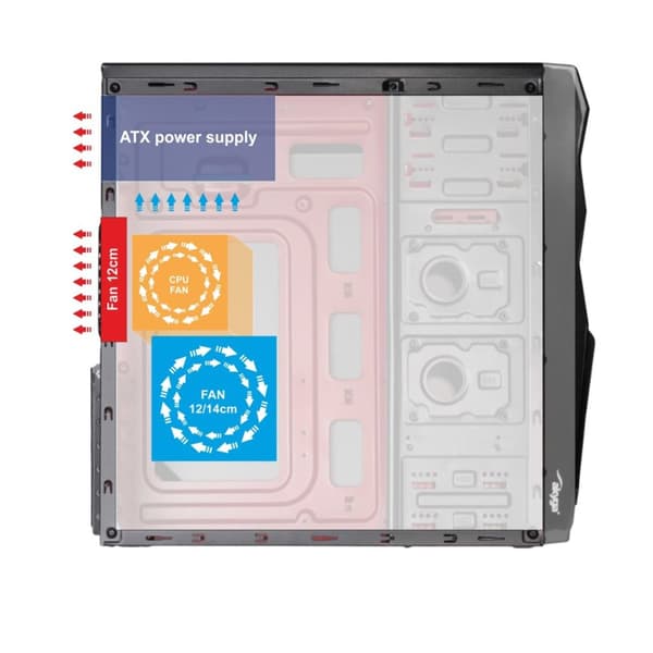 Akyga ' ak995bk PC"ATX Nero Midi Tower Sort
