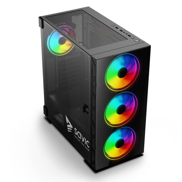 SAVIO PC Case Prime X1 ARGB Glas Sort
