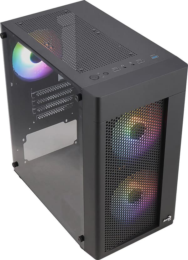 Aerocool HEXFORMBKV2 Micro ATX PC Case 3 Fans FRGB Sort