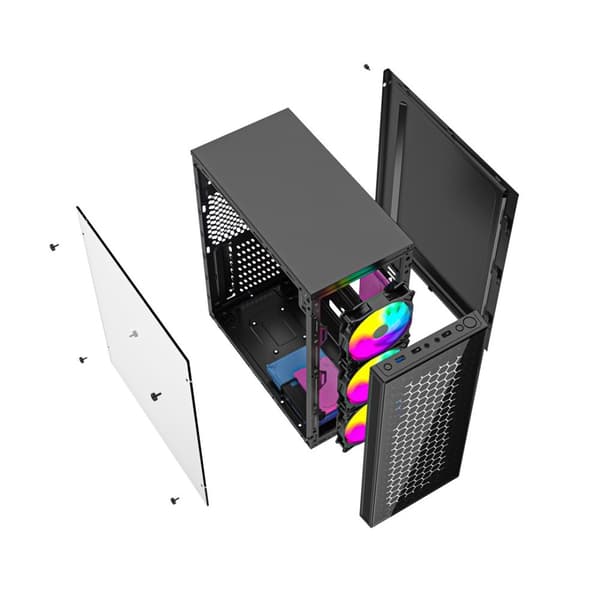 Gembird CCC-FC-500 Gaming ARGB fodral Fornax 500, svart