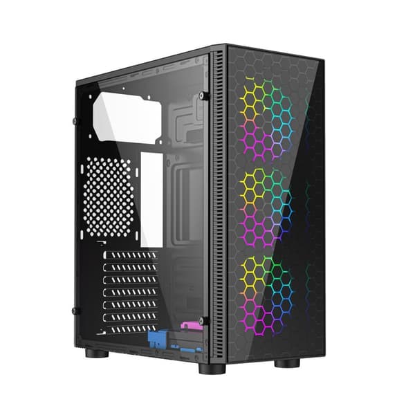 Gembird CCC-FC-500 Gaming ARGB fodral Fornax 500, svart Svart