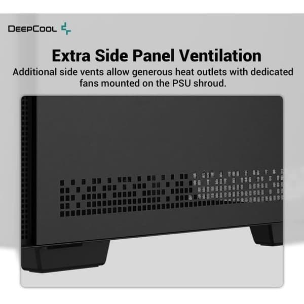 PC-fodral utan strömförsörjning - DEEPCOOL CH370 (svart) - Minitorn - Micro-ATX-format