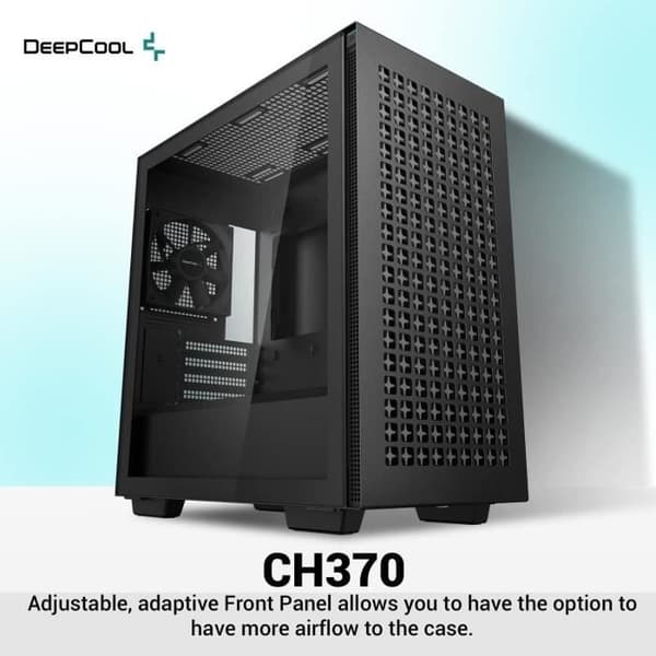 PC-fodral utan strömförsörjning - DEEPCOOL CH370 (svart) - Minitorn - Micro-ATX-format