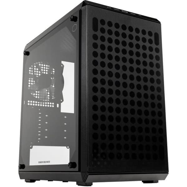 PC-fodral - COOLER MASTER - Q300L V2 - Mini Tower - Svart - ATX - 120 mm fläktar - 2,5"/3,5" hårddisk Svart, Transparent