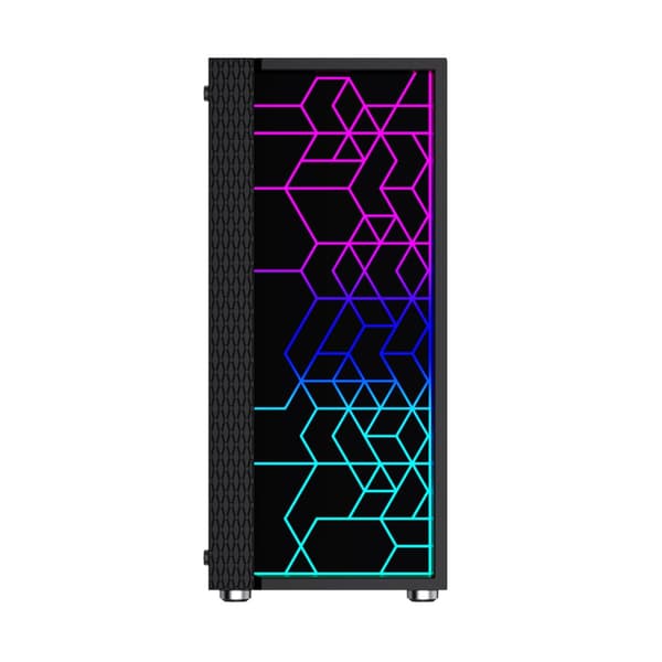 Gembird Fornax 2500 ARGB Gaming ATX tietokonekotelo, Midi Tower, taustavalo, musta