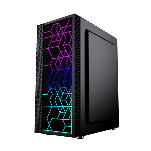 Gembird Fornax 2500 ARGB Gaming ATX tietokonekotelo, Midi Tower, taustavalo, musta