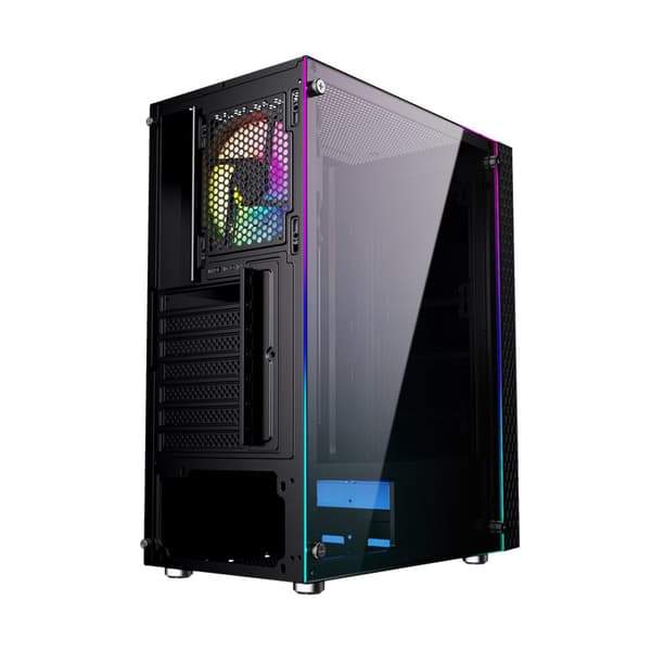 Gembird Fornax 2500 ARGB Gaming ATX tietokonekotelo, Midi Tower, taustavalo, musta