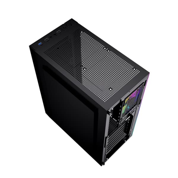 Gembird Fornax 2500 ARGB Gaming ATX tietokonekotelo, Midi Tower, taustavalo, musta