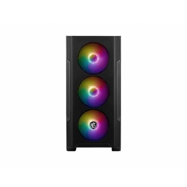 MSI MAG FORGE M100A PC Chassi - Mikro Turret - Svart, Transparent - 3x 120 mm fram, 1x 120 mm bak Svart, Transparent