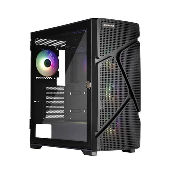 Enermax - ECA-MS31-BB-ARGB - MarbleShell MS31 Black Gaming PC-fodral + 4 ARGB PWM-fläktar och VGA-stöd ingår Svart