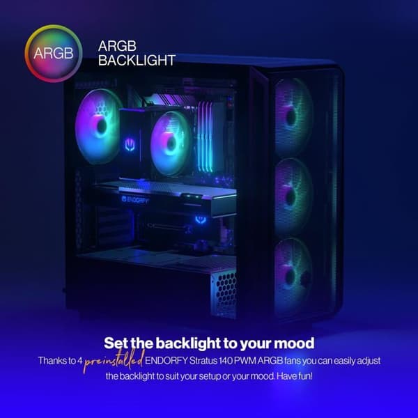PC-fodral - sidopaneler Endorfy Arx 700 ARGB - PC-fodral - ATX