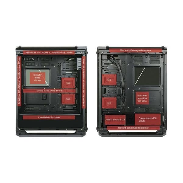 Talius, tech 4 u - TAL-CYGNUS - TALIUS, Tech 4U ATX Gaming Cygnus Case Tempered Glass 4fan USB 3.0